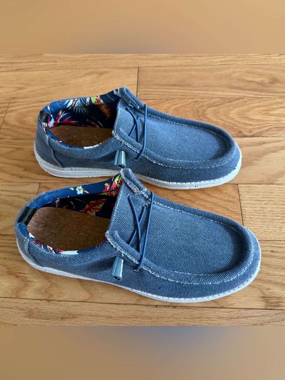 Exquisite blue boat shoes slip on shoes 10 narrow